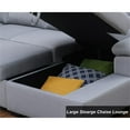 thumbnail image 4 of Alexent 5-Seat Modern Fabric Sleeper Sectional Sofa with Storage Gray, 4 of 8