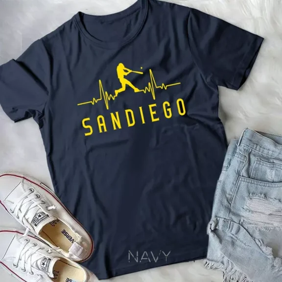 San Diego Baseball Heartbeat Sd Game Day Padre T-Shirt Unisex S-5XL Hot Trending Shirt, Vintage Birthday Gift