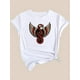 thumbnail image 3 of Camiseta De Mujer De Verano Ligera Básica Para Mochilero, Camping, CaminarWomen's Casual Graphic Tee - Winged Snake Design, Round Neck Short Sleeve T-Shirt, Breathable Polyester Fabric, White with R, 3 of 7