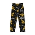 thumbnail image 4 of Balery Men'S Hohey Bee Golden Embroidery Pants,Sleepwear Pants,Pajama Pants,Pj Bottoms Drawstring And Pockets-Small, 4 of 9