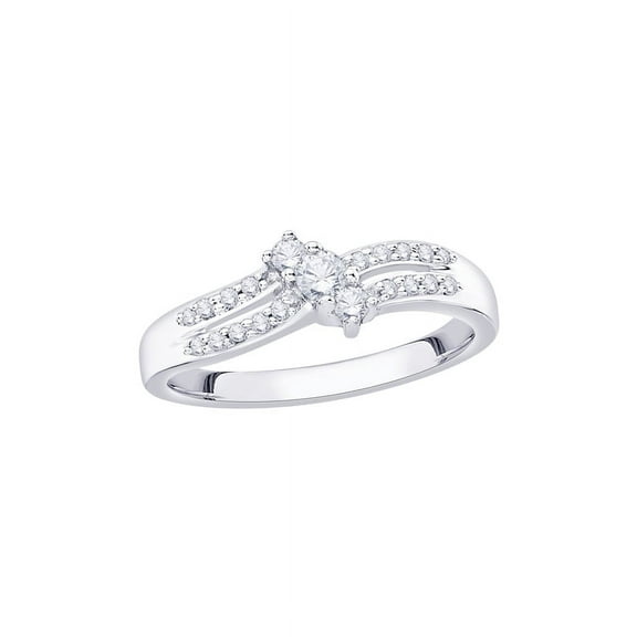 KATARINA Diamond Promise Ring in 14K White Gold (1/4 cttw) (I-Color, SI3/I1-Clarity) (Size-5.5)