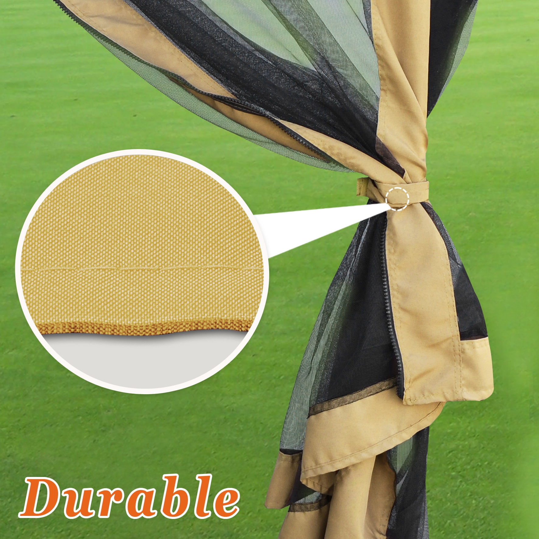 Sunny Replacement Mosquito Netting for 8' x 8' Gazebo, Zippered Mesh Sidewalls Only, Pack of 4