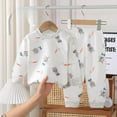 thumbnail image 1 of Ropa de Otoño de algodón puro para niños y niñas, traje largo de calzoncillos, pijamas para bebés, ropa para el hogar, 1 of 4