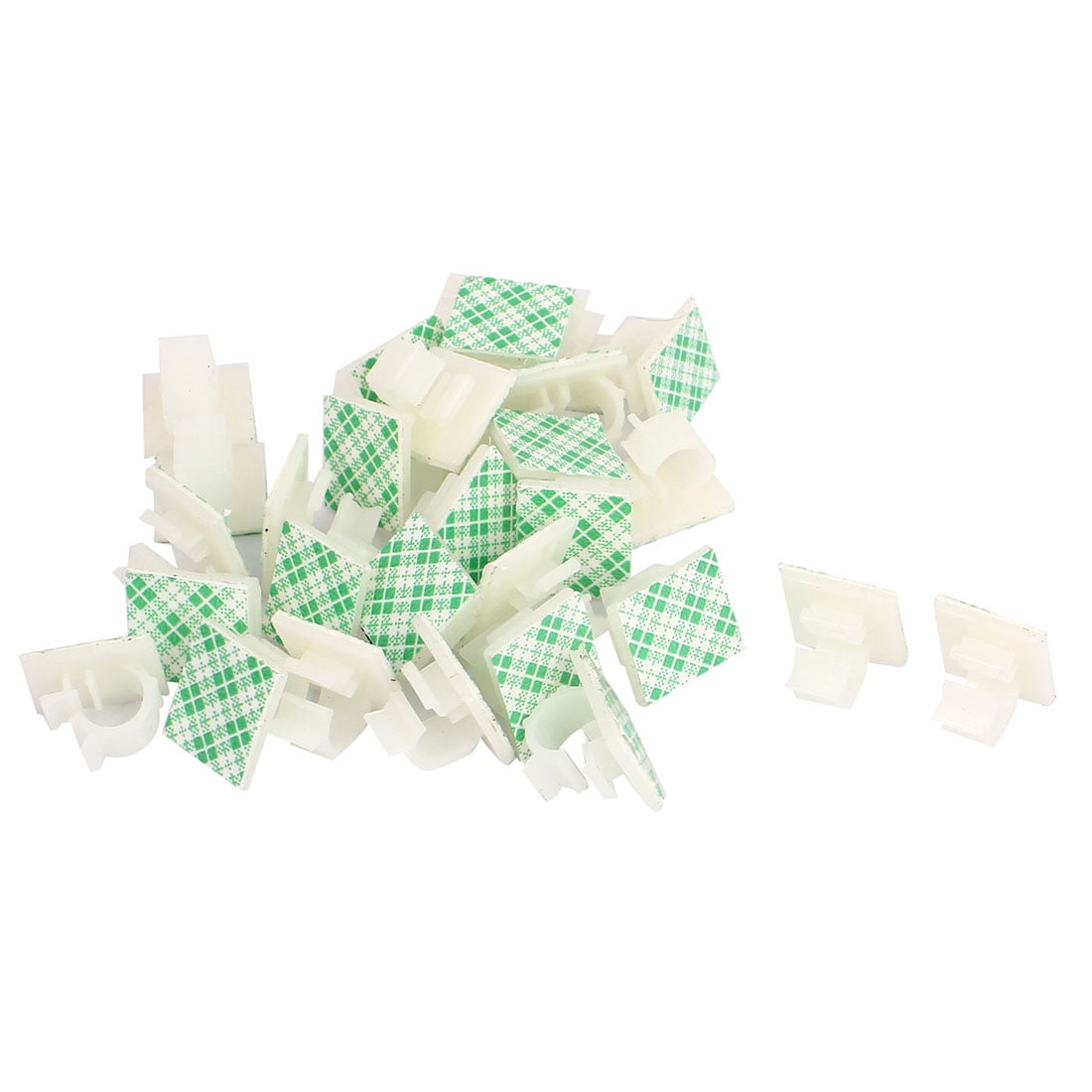 Selfadhesive Wire Cable Tie Clamp Sticker Clip Holder Off White 30Pcs