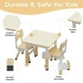 thumbnail image 4 of Height Adjustable Toddler Table and 4 Chairs Set with Graffiti Desktop, Kids Table and Chairs Set with Storage, Non-Slip Legs, Kids Activity Table for Home, 4 of 8
