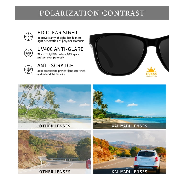 Kaliyadi Polarized Sunglasses, 3-Pack Retro Oversized photo 4