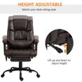 thumbnail image 3 of CoSoTower Chaise de Massage à Vibration 6 Points, Chaise d'Ordinateur Inclinable Réglable en Hauteur avec Repose-Pieds Rétractable, Marron, 3 of 7
