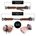 thumbnail image 7 of Paracord Survival Bracelet - Flint Fire Starter - Whistle - Compass - Mini Saw - Strong Rescue Rope - Adjustable Band Size - Camping - Bushcraft - Emergency Kit (Black), 7 of 7