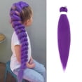 thumbnail image 5 of Purple Braiding Hair - 26inch Pre Stretched Braiding Hair Braids Jumbo Fake Braid Hair Extensions for Festival Braids, Halloween Costumes, Easy to Use, 5 of 6