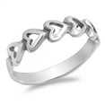 thumbnail image 1 of Polished Heart Cutout Love Ring .925 Sterling Silver Band Jewelry Female Male Unisex Size 10, 1 of 4