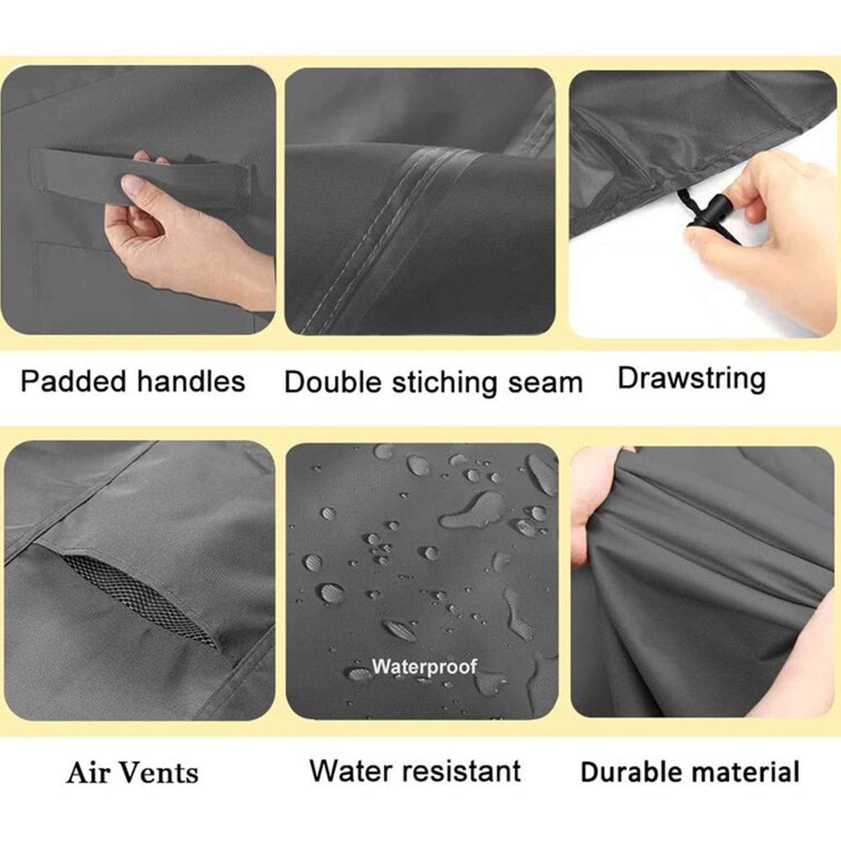 Premium Outdoor Furniture Covers - Heavy Duty Waterproof Patio Furniture Protectors for Sectional Sofa & Table, Gray