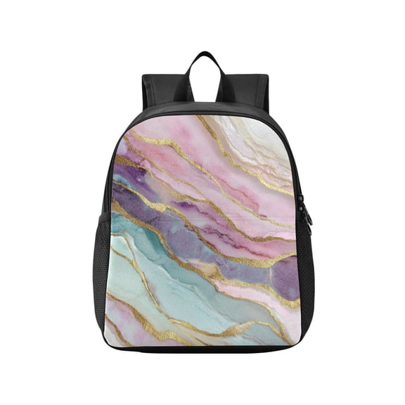 Toddler Backpack Colorful Beautiful Marble Veins Waterproof Lightweight Backpack Casual Mini Daypack for Daycare & Travel