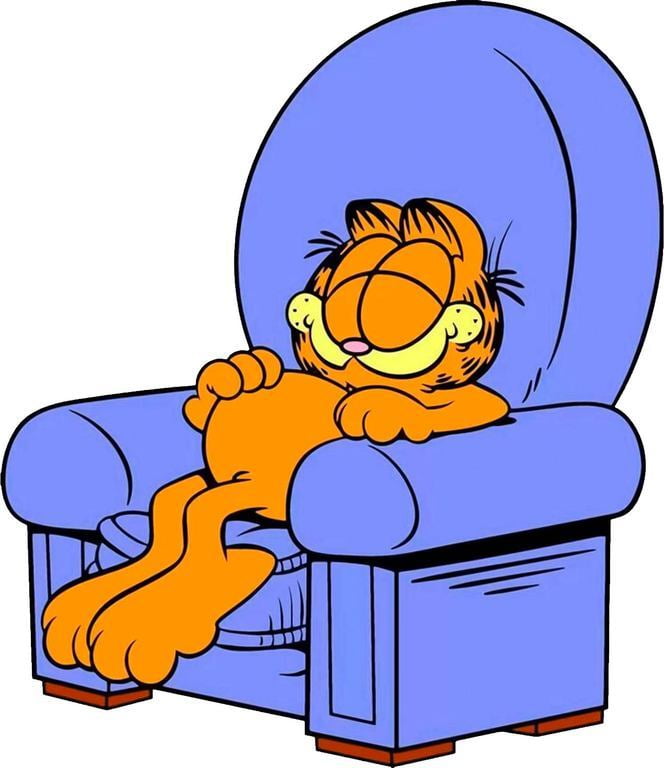 Garfield The Cat Sitting In The Couch Cartoon Character Wall Art