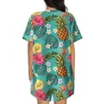 thumbnail image 3 of Naloa Pineapple Women's Short-Sleeved Pajama Set, Loungewear, Summer pajamas, Breathable Cozy - 3X-Large, 3 of 9