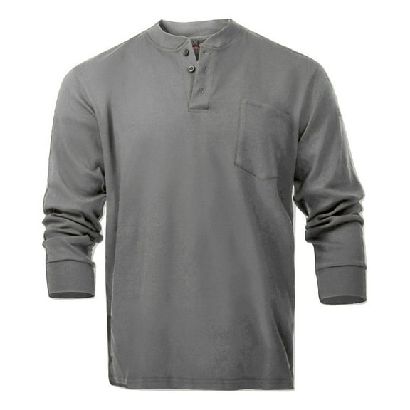 Flame Resistant FR Henley Style T-Shirts (Small, Dark Grey)