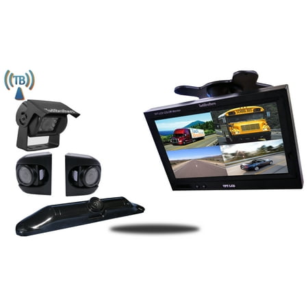 Tadibrothers 9 Inch Wireless Ultimate CCD RV Trailer Backup Camera System License Plate and Premium Side Cameras
