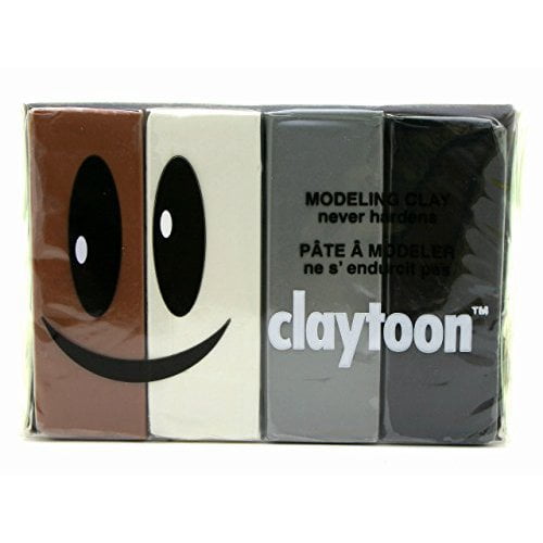 VAN AKEN INTERNATIONAL 18153 CLAYTOON MODELING CLAY 1LB 4 PACK NEUTRAL TONES COLOR SET