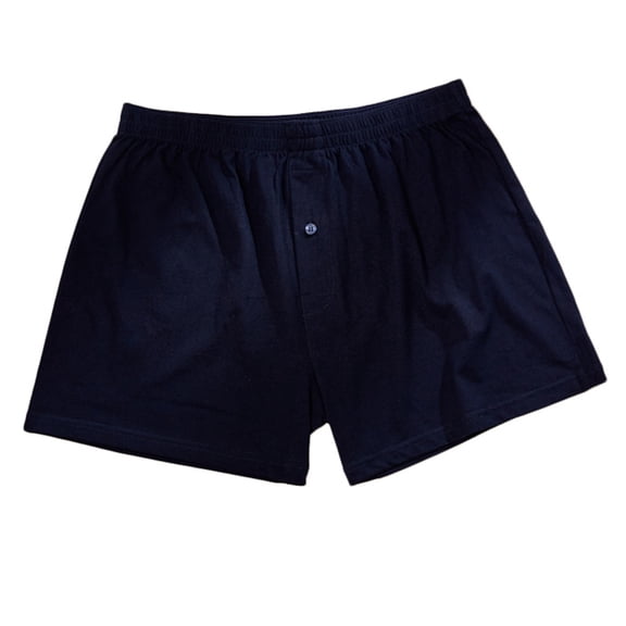 StSilkitty Men's Cotton Boxers Briefs Mid Waist Breathable Stretch Underwear Solid Color Lightweight Button Underpants