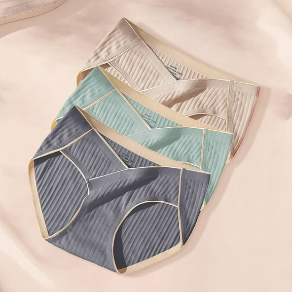 Women Underwear Brief Three Pack Underwear One Seamless Mid Waist Underwear Large Size Underwear Seamless and Comfortable Panties Clearance