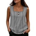 thumbnail image 1 of Neewe Summer Tank Tops for Women Pleated Square Neck Sleeveless Strap Shirts Casual Loose Fit Trendy Blouses, 1 of 8