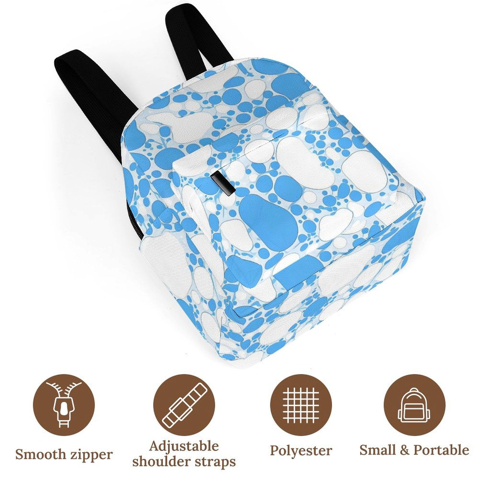8.1×10in Casual Women'S Backpack With Anti-Contraction And Stretch For Sports Activities Travel Picnics Milk Cow Skin Print Style PowDerBlue_4