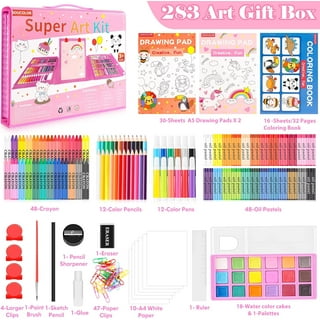 Art Supplies Caliart 153-Pack Deluxe Wooden Art Set Crafts Drawing Painting  Coloring Supplies Kit with 2 A4 Sketch Pads 1 Coloring Book Creative Gift  Box for Adults Artist Beginners Kids Girls Boys