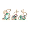 thumbnail image 1 of 3 piezas Decoración de conejitos de Pascua suministros para fiestas de la placa artesanía de adornos de conejo para el estante de la de, 1 of 9