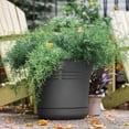 thumbnail image 2 of Bloem Saturn 10" Round Plastic Planter - Indoor/Outdoor, Snap-in Saucer & Drainage Holes, Charcoal, 2 of 8