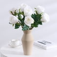 thumbnail image 4 of Artificial Flower Eco-friendly Anti-fade Plastic Simulation Rose Flower Decor for Home-White, 4 of 6