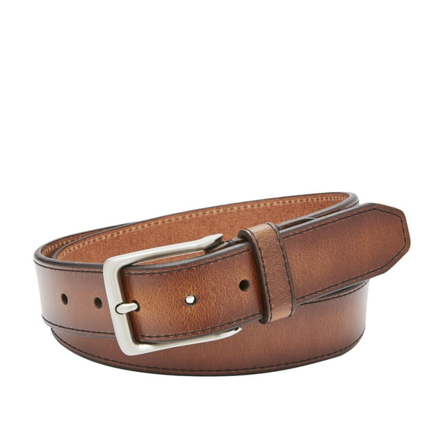 Cinturón de Cuero Griffin para Hombre Fossil Talla 44 Cognac 35 mm