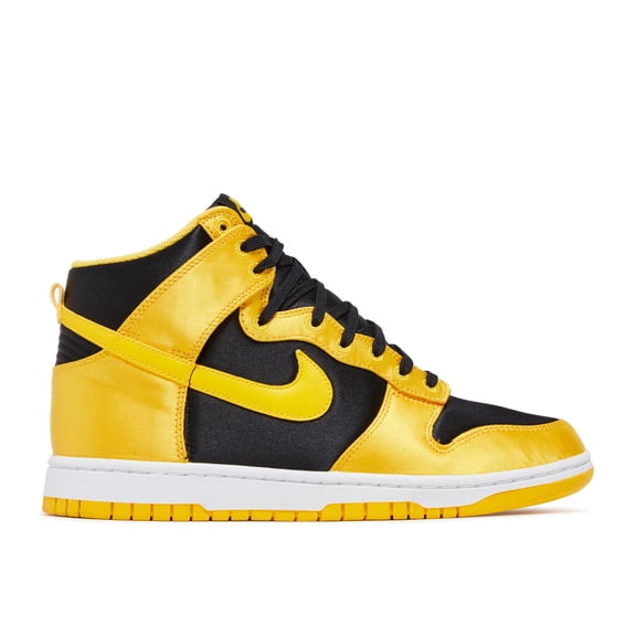 Nike Dunk High WMNS Shoes, Black/Varsity Maize/White, Size 5