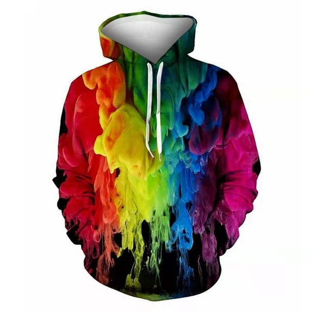 Sudadera holgada con capucha y estampado digital en color 3D de otoño e invierno para hombre Fridja FKASFK5851