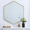 thumbnail image 3 of Metal frame hexagon mirror 38 inch in Brass, 3 of 12
