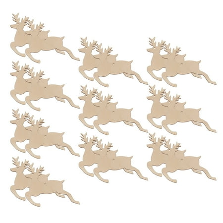 

20pcs Christmas Reindeer Wood Patches Christmas Wood Chips Creative DIY Accessories