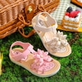 thumbnail image 5 of Sandals Soft Months Girl Shoes Flat Shoes Fashion Girl Sandals Toddler Comfortable Bow Sandals with Strap Soft Bottom Jelly Sandals for Toddler Girls Waterproof Lightweight Girl Wedges Princess S, 5 of 8