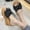 Black, variant on LSLJS Women Bowknot Beach Summer Slippers Platform Slope Heels Plus Size Shoes, Women's Slippers