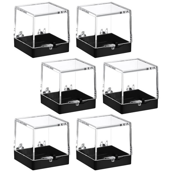 Transparent Mineral Specimen Display Case for Home Strong Plastic Box Assorted Color 6 Packs Small Size
