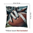 thumbnail image 4 of nygtbtfer Pillow Cover for Couch Sofa Bed, Silhouette Sports Field Pillow Case Cushion for Kids,Green White Geometric Stripe Square Cushion Case White, 4 of 7