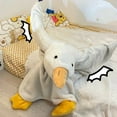 thumbnail image 6 of BingTong Goose Blanket Hoodie Onesie, Fleece Oversized Wearable Blanket Hoodie With Sleeves And Goose Feet Slippers Warm and Cozy Flannel, Gift White M, 6 of 9