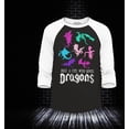 thumbnail image 2 of Shop4Ever Men's Just A Girl Who Loves Dragons Raglan Baseball Shirt XX-Large Black/White, 2 of 4
