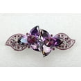 thumbnail image 2 of Faship Gorgeous Purple CZ Crystal Heavy Duty Floral Hair Barrette Clip, 2 of 5