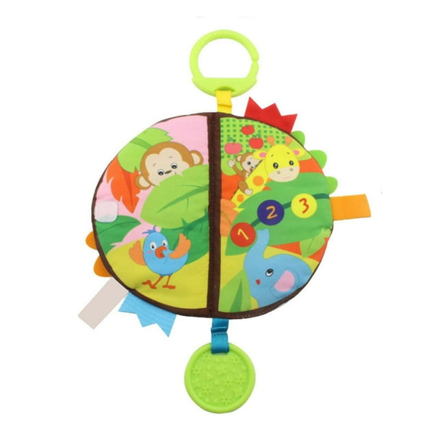 Libro de baño para bebés, lavable, resistente al color, tela segura, sonido de crujido, libro para bebés impermeable para juegos de educación temprana, bosque