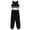 A Black, variant on renvena Kids Girls 2Pcs Yoga Dance Sports Outfit Gymnastics Workout Tracksuits Crop Tops with Harem Jogger Pants Set