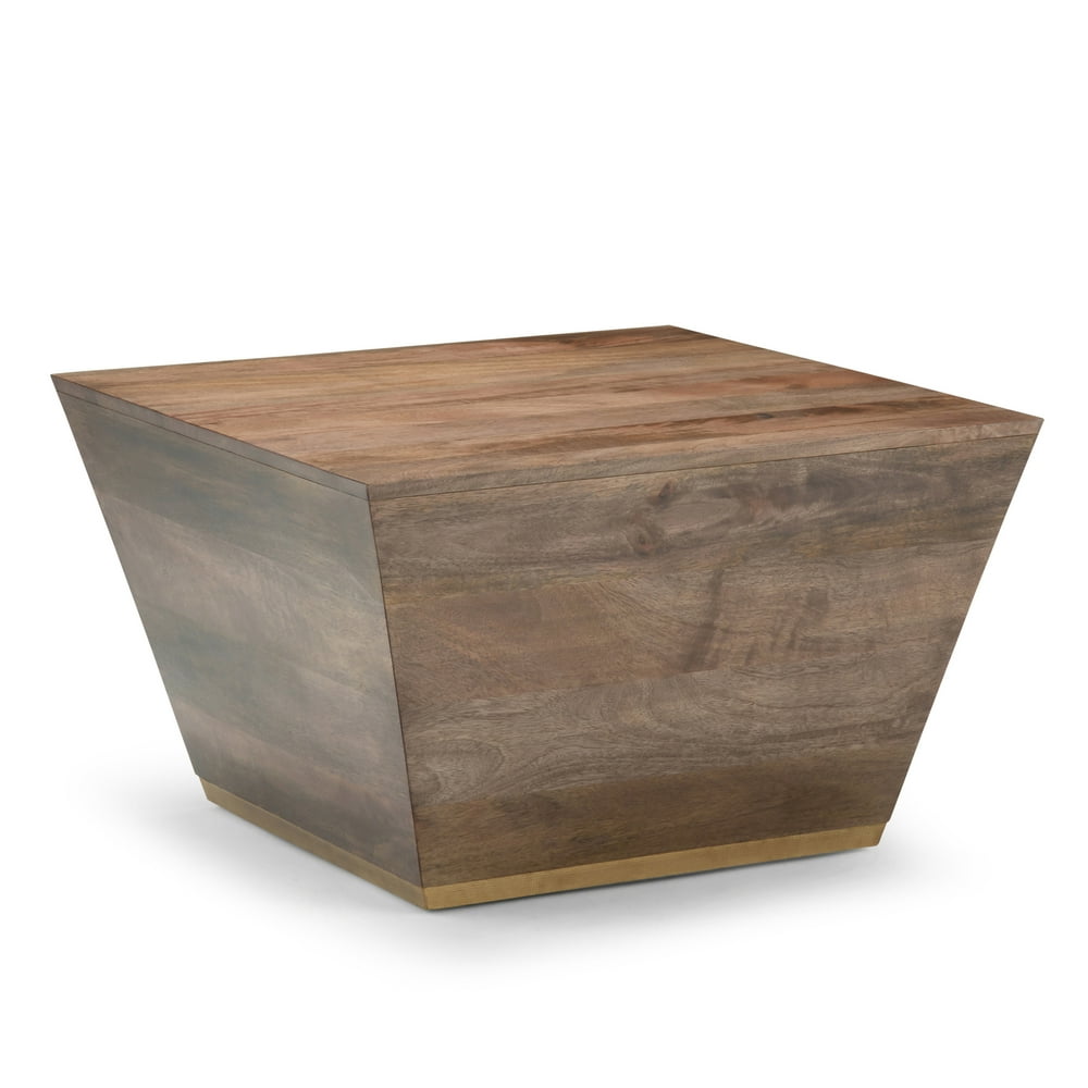 Brooklyn + Max Viola Solid Mango Wood 28 inch Wide Square Modern Coffee Table in Dark Brown