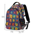 thumbnail image 2 of FORMRS Unisex Backpack Elementary School Travel Bookbag with Reflective Stripes, Colorful Checkered Daisy, 2 of 7