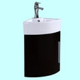 thumbnail image 3 of Myrtle Corner Wall Mount Bathroom Vanity Sink Dark Oak Cabinet Sink White Grade A Vitreous China 16.5" W w/Chrome Faucet Drain and Overflow Renovators Supply, 3 of 8