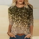 thumbnail image 1 of MKLEKYY Playeras Algodon Mujer Camiseta De Cuello Redondo Con Estampado De Lentejuelas Y Mangas 3/4 Para Mujer Talla L, 1 of 3