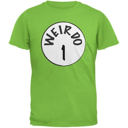 Halloween Weirdo 1 One Lime Green Adult T-Shirt