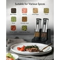 thumbnail image 5 of Electric Salt and Pepper Grinder Set,Stainless Steel Rechargeable Automatic Pepper Mill Shakers with USB Charging Base,External Adjustable Coarseness,, 5 of 5