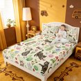 thumbnail image 3 of meiyoeat spring Garden Kitten Bed Sheets,Floral Cat Print Full Size Sheets,4 Pieces,1 Flat Sheet,1 Fitted Sheet and 2 Pillowcases, 3 of 6